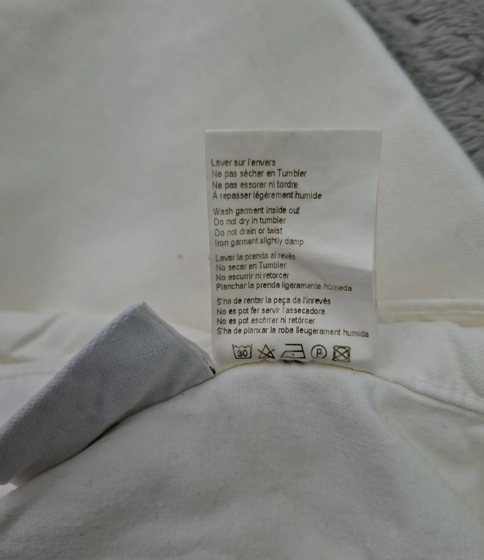 LACOSTE Pantalon vintage en lin et coton blanc des années 80 90 style preppy rétro – photo 11